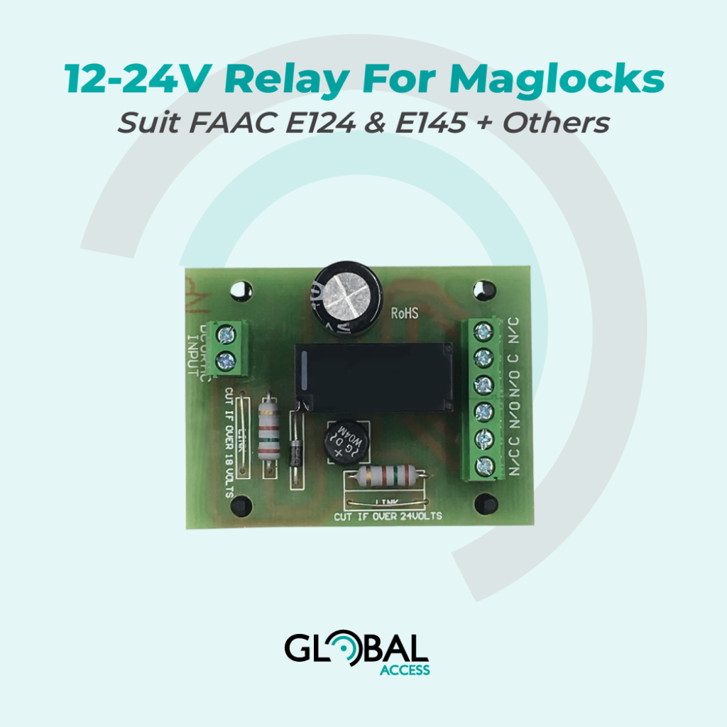 12-24V Relay For Maglocks - Suit FAAC E124 & E145 + Others
