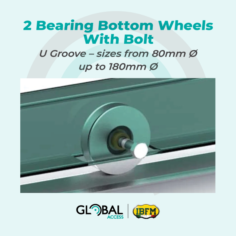 2 Bearing Bottom Wheels With Bolt – U Groove – sizes from 80mm Ø up to 180mm Ø