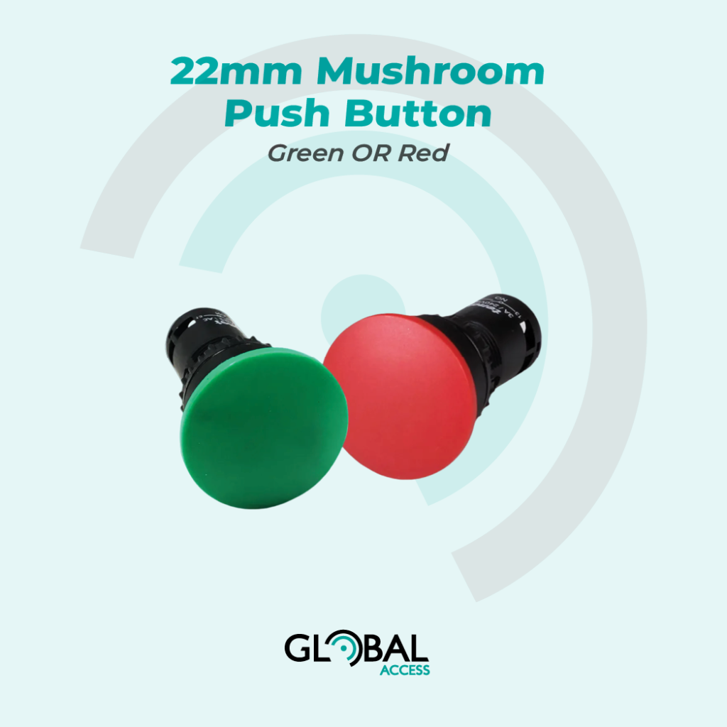 22mm Mushroom Push Button – Green OR Red