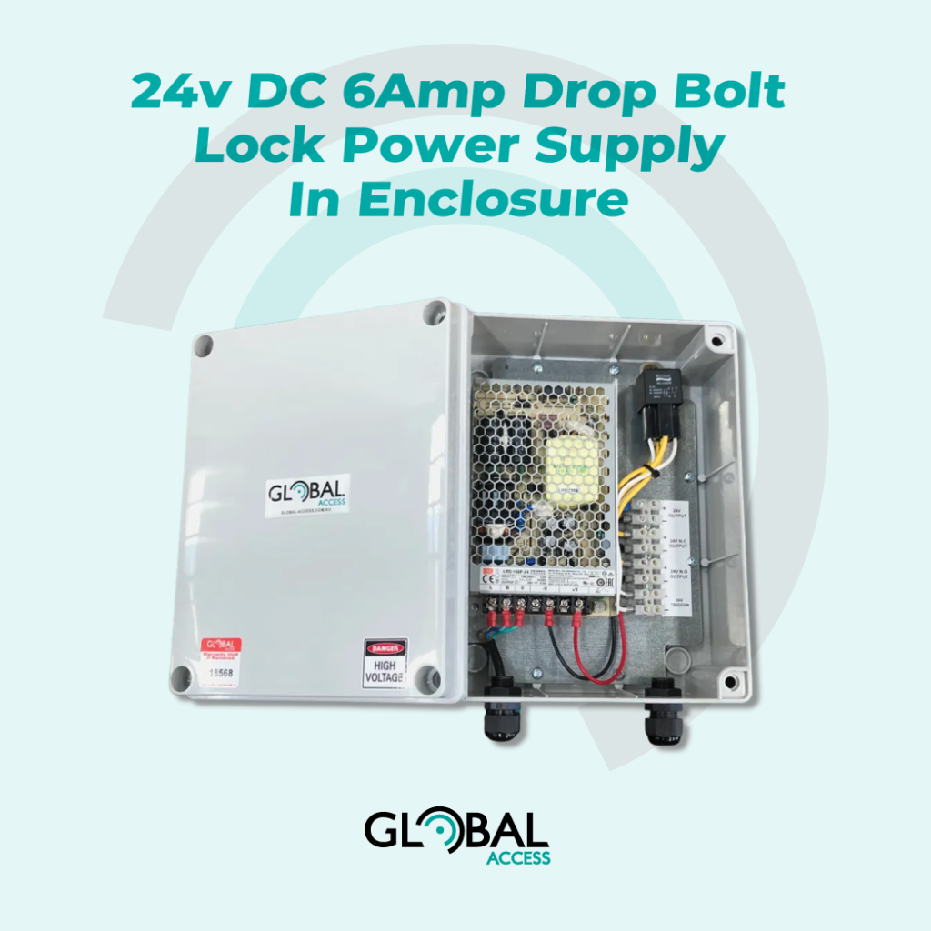 24v DC 6Amp Drop Bolt Lock Power Supply In Enclosure