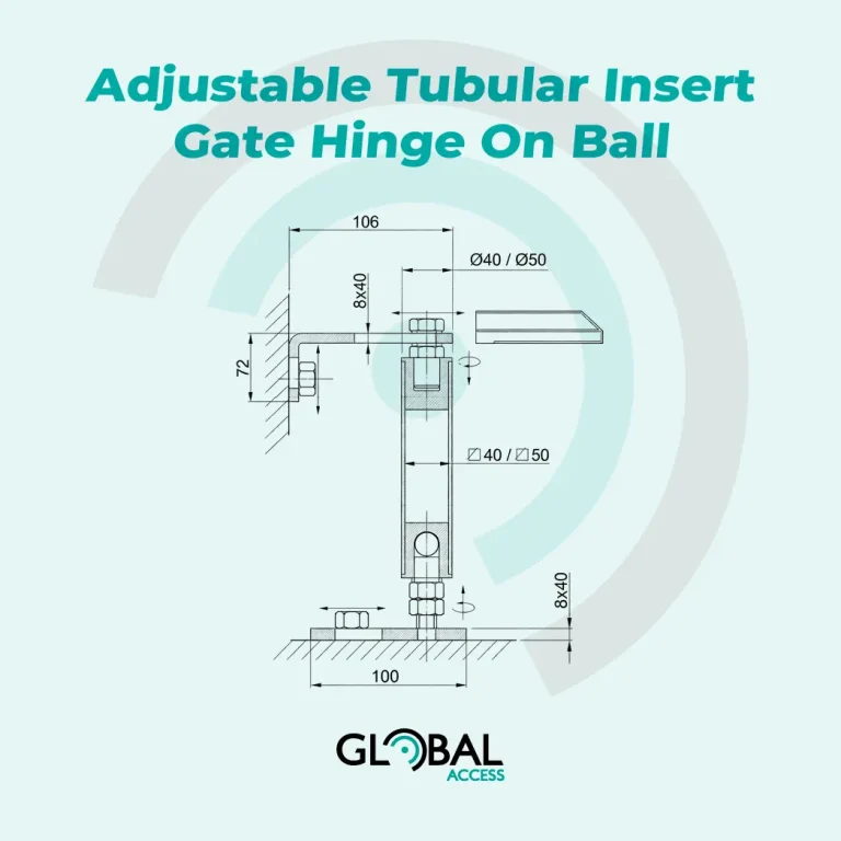Adjustable Tubular Insert Gate Hinge On Ball Hardware Technical Data