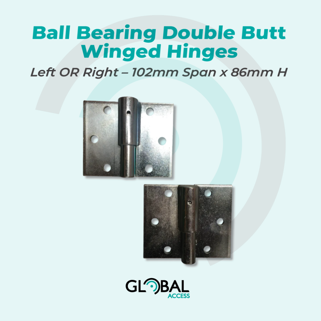 Ball Bearing Double Butt Winged Hinges - Left OR Right - 102mm Span x 86mm H