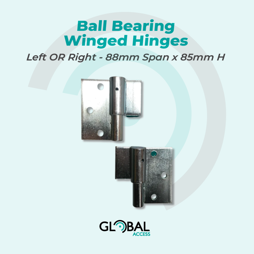 Ball Bearing Winged Hinges - Left OR Right - 88mm Span x 85mm H