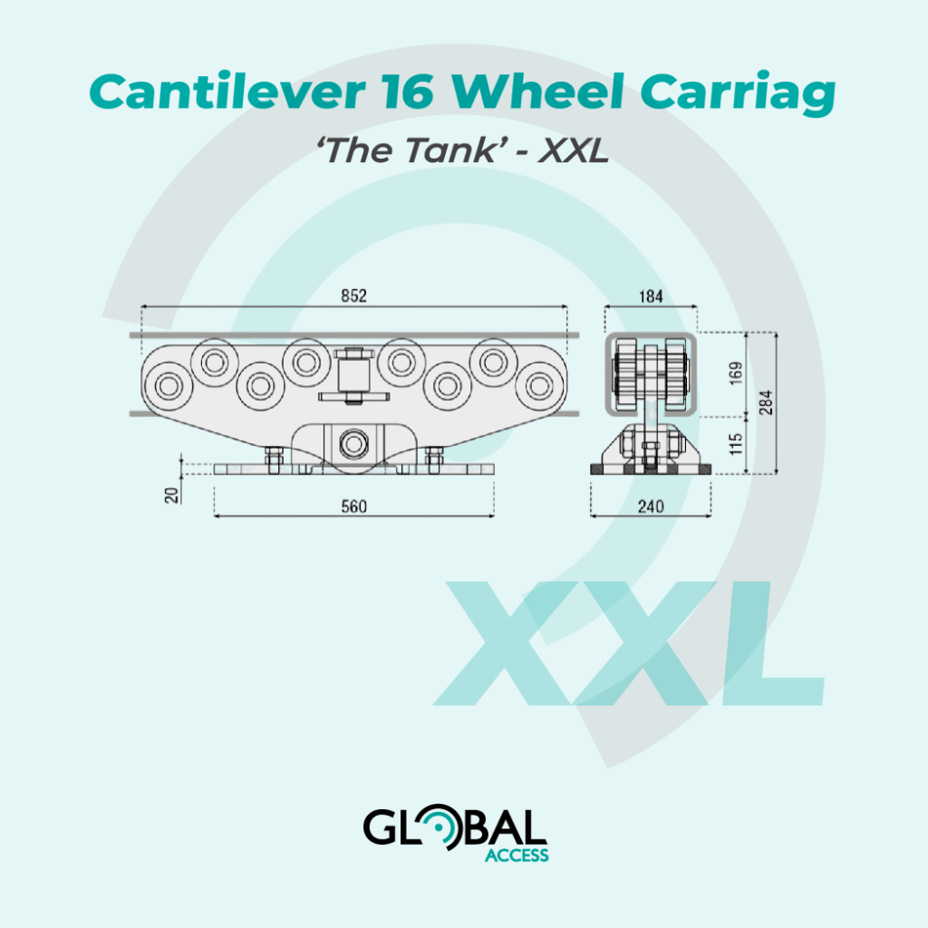 Cantilever 16 Wheel Carriage ‘The Tank’ - XXL