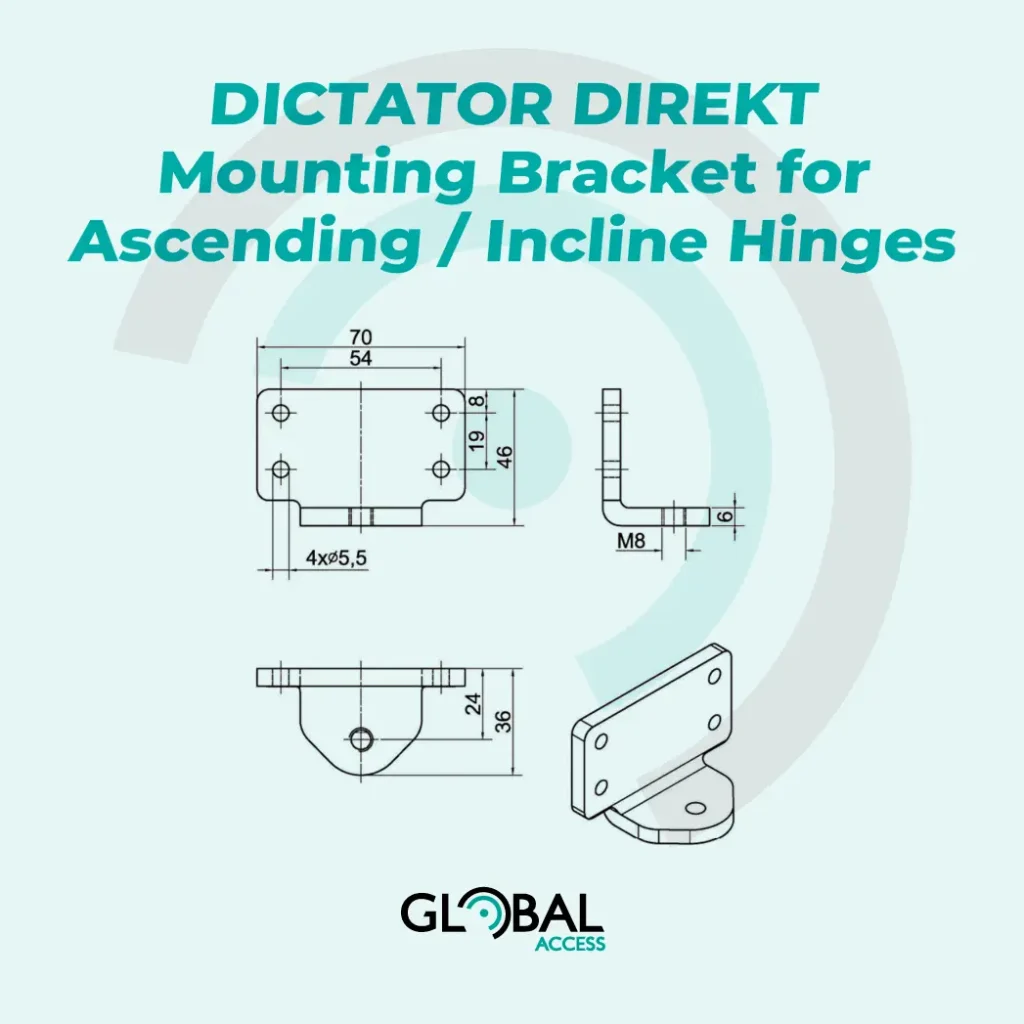 DICTATOR DIREKT Mounting Bracket for Ascending or Incline Hinges