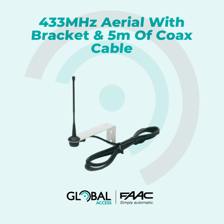 FAAC 433MHz Aerial With Bracket & 5m Of Coax Cable