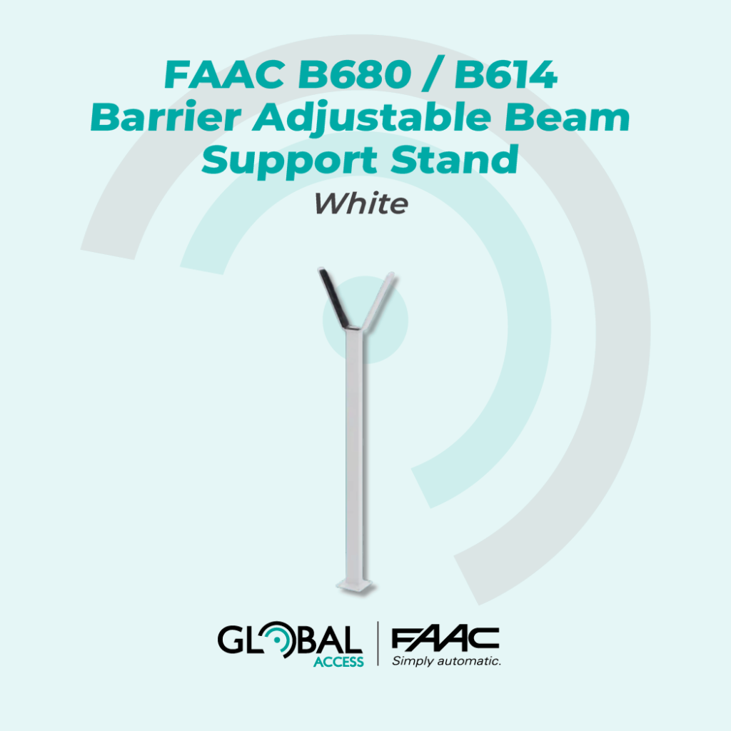 FAAC B680 B614 Barrier Adjustable Beam Support Stand – White