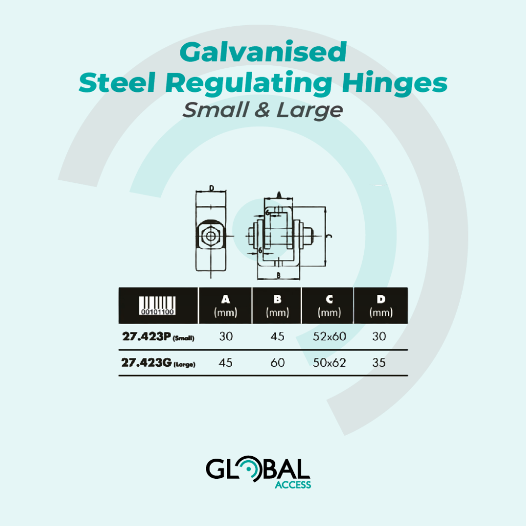 Galvanised Steel Regulating Hinges - Small & Large