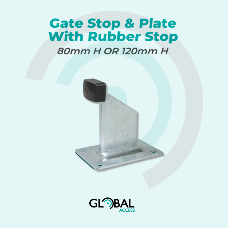 Gate Stop & Plate With Rubber Stop – 80mm H OR 120mm H