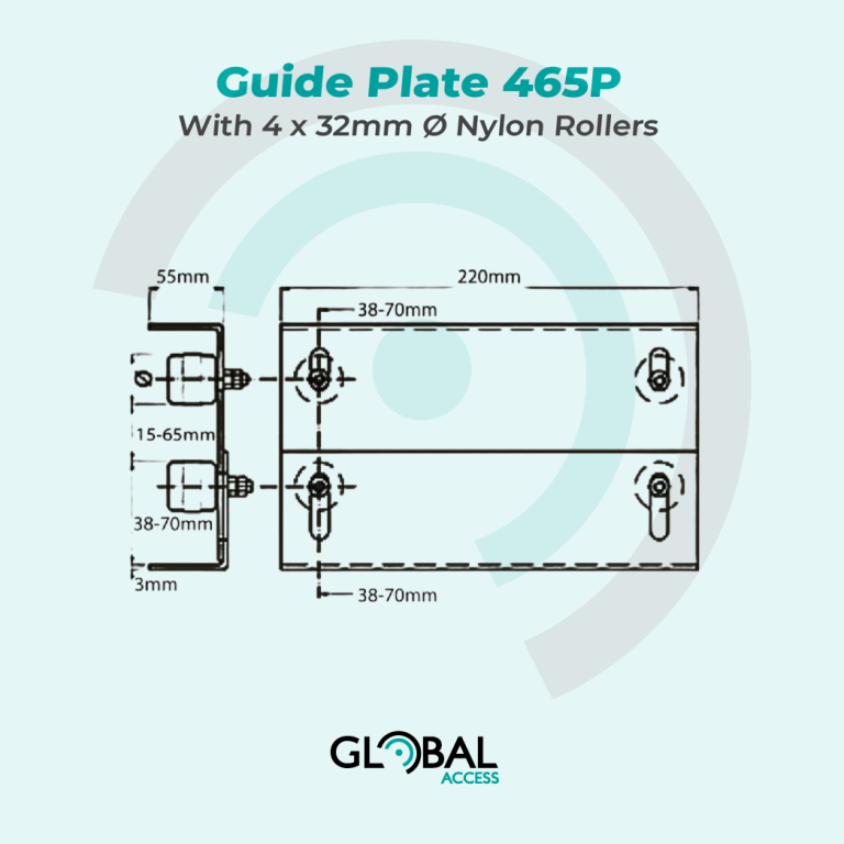 Guide Plate 465P With 4 x 32mm Ø Nylon Rollers​