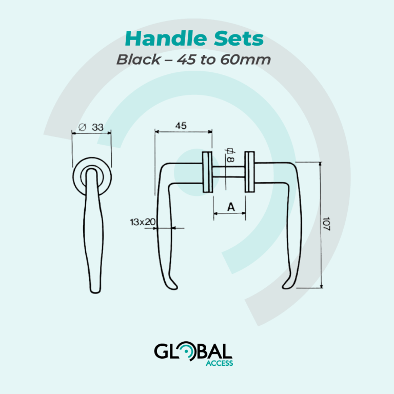 Handle Sets - Black - 45 to 60mm