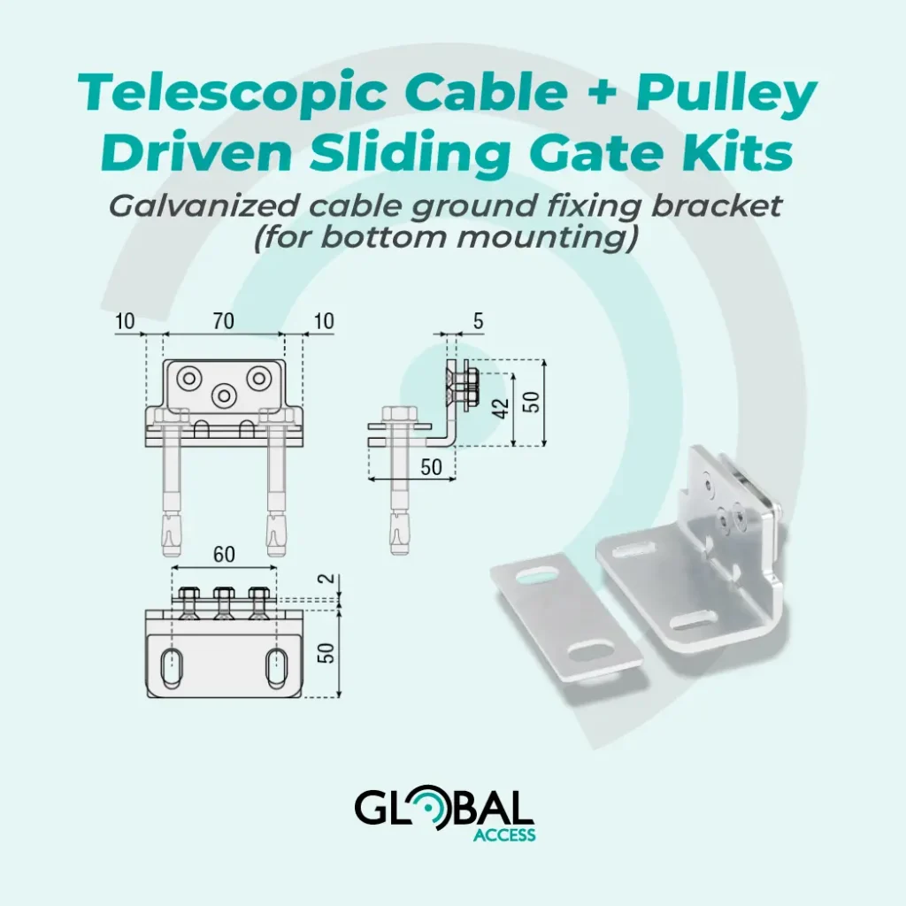 Telescopic Cable + Pulley Driven Sliding Gate Kits
