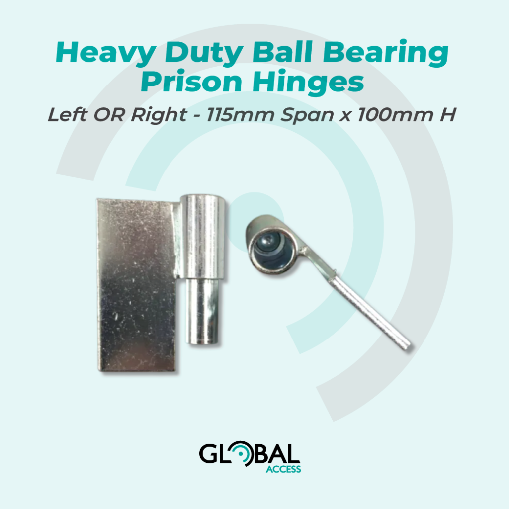 Heavy Duty Ball Bearing Prison Hinges - Left OR Right - 115mm Span x 100mm H