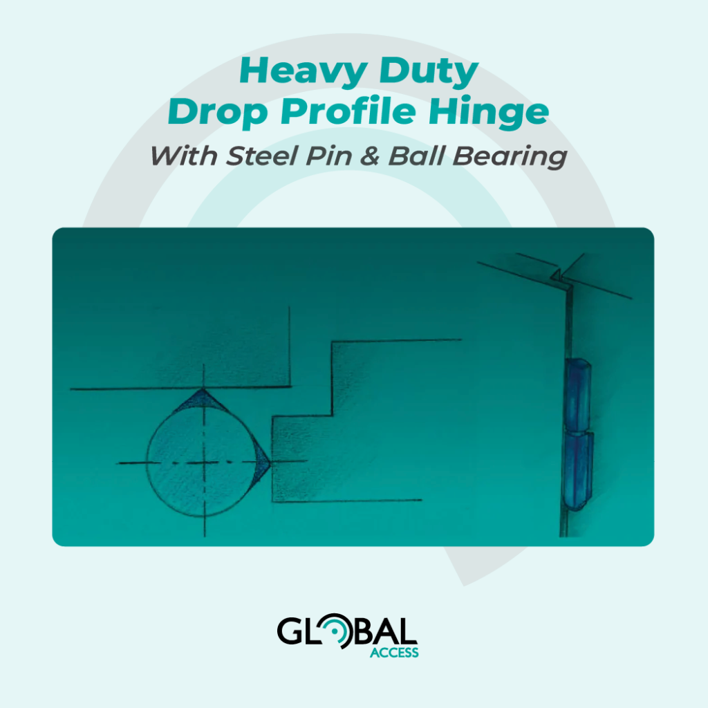 Heavy Duty Drop Profile Hinge With Steel Pin & Ball Bearing