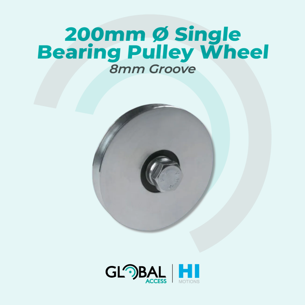 Hi-Motions 200mm Ø Single Bearing Pulley Wheel – 8mm Groove