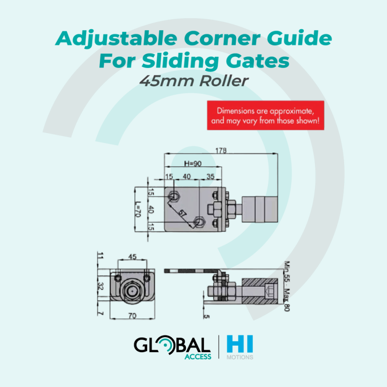 Hi-Motions Adjustable Corner Guide For Sliding Gates - 45mm Roller