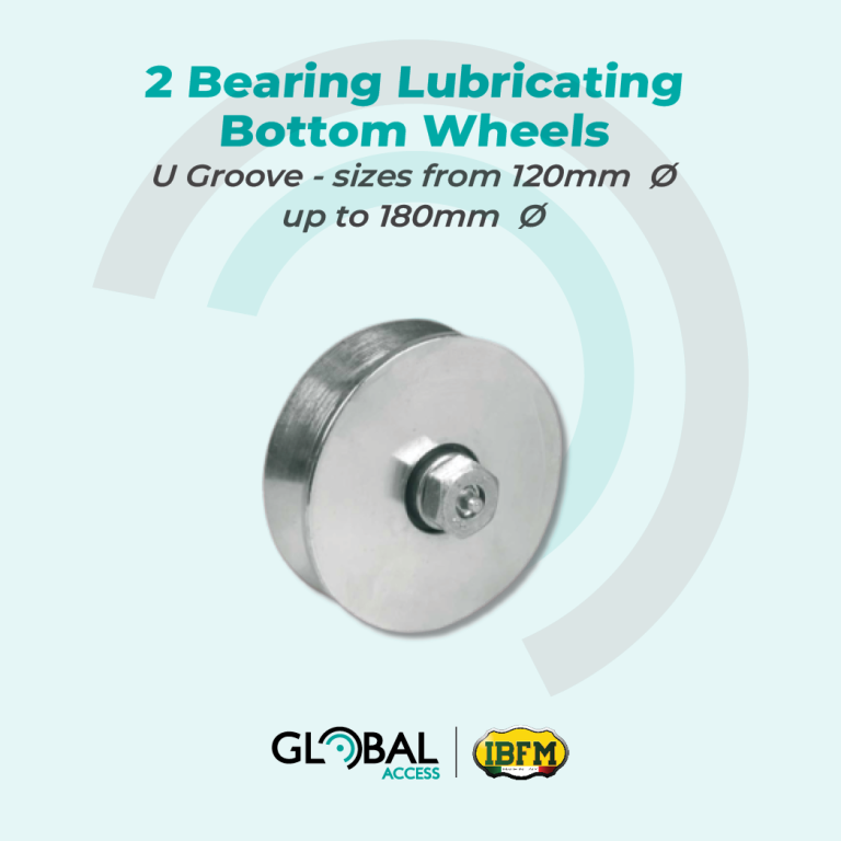 IBFM 2 Bearing Lubricating Bottom Wheels - U Groove - sizes from 120mm Ø up to 180mm Ø