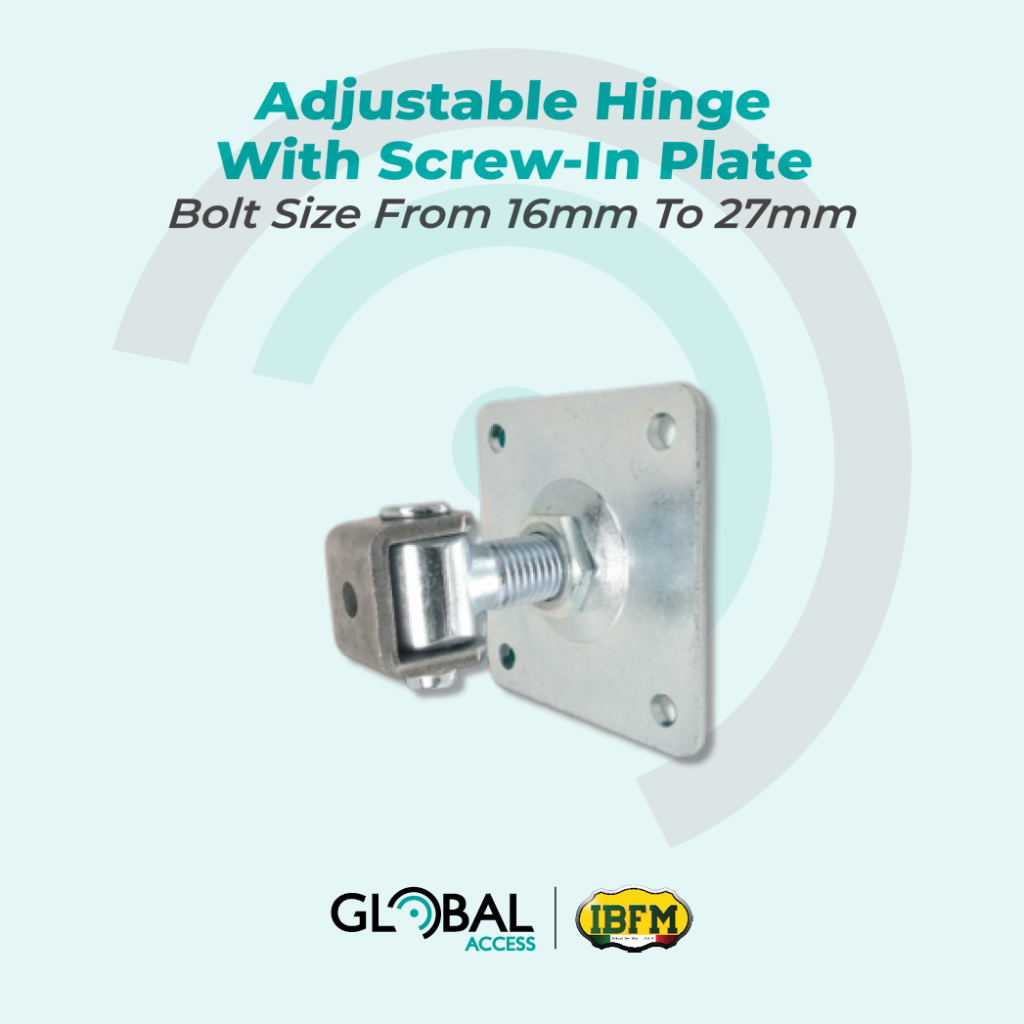 IBFM Adjustable Hinge With Screw-In Plate - Bolt Size From 16mm To 27mm
