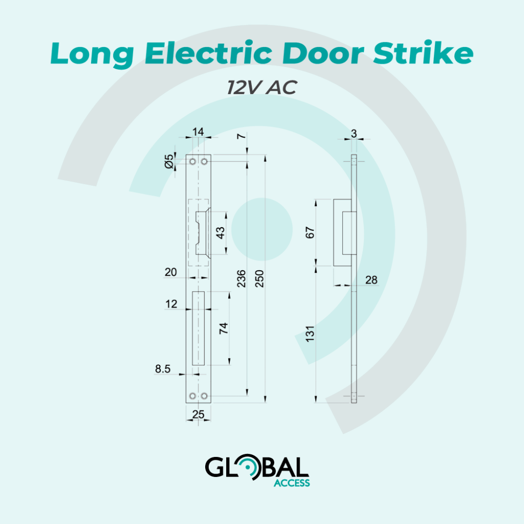 Long Electric Door Strike – 12V AC