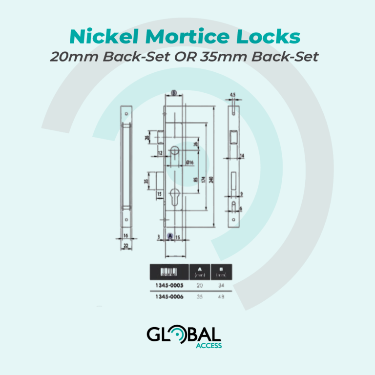 Nickel Mortice Locks – 20mm Back-Set OR 35mm Back-Set