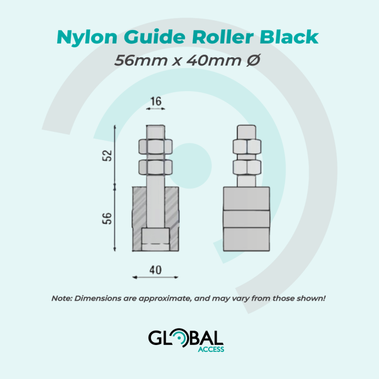 Nylon Guide Roller Black 56mm x 40mm Ø