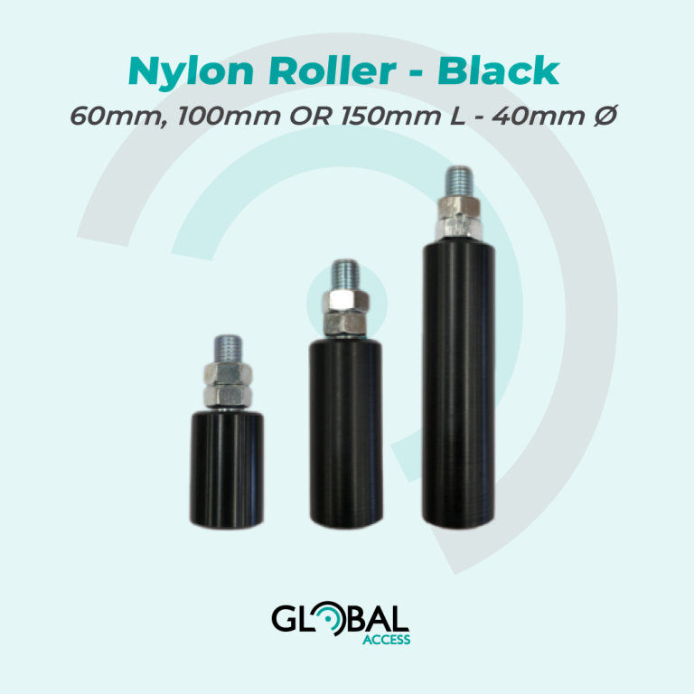 Nylon Roller - Black - 60mm, 100mm OR 150mm L - 40mm Ø