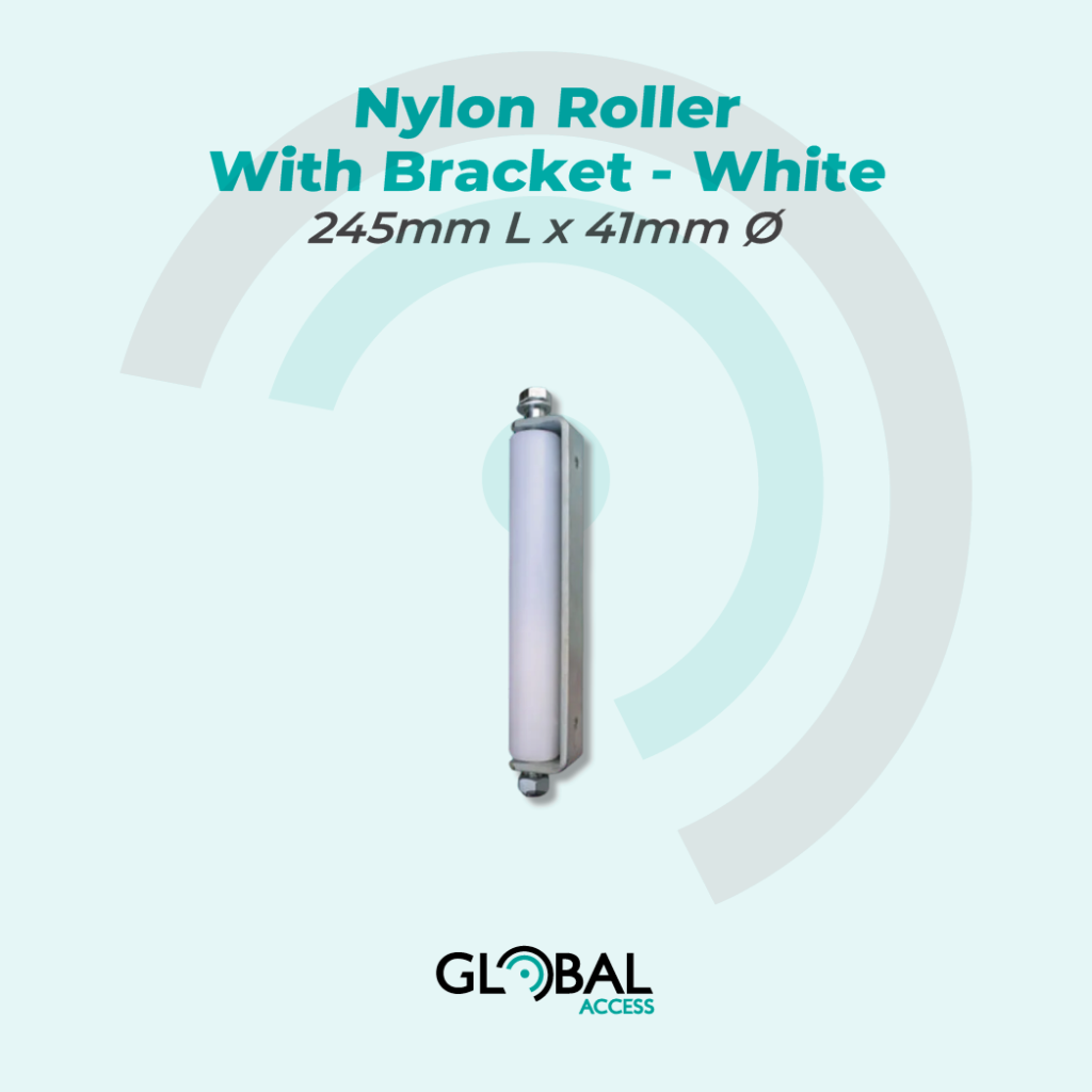 Nylon Roller With Bracket – White – 245mm L x 41mm Ø