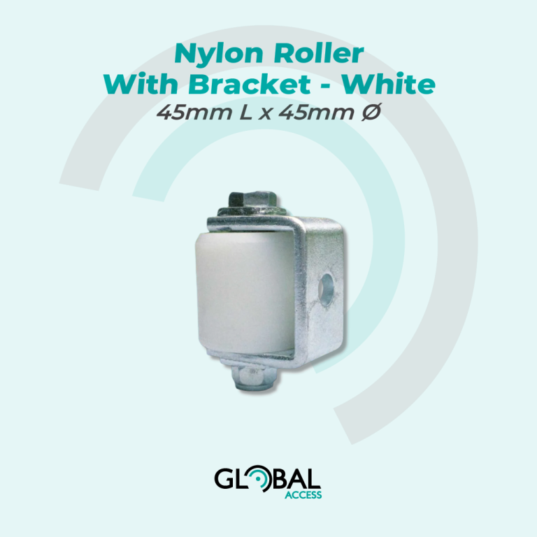Nylon Roller With Bracket – White – 45mm L x 45mm Ø