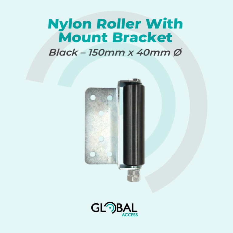 Nylon Roller With Mount Bracket - Black - 150mm x 40mm Ø