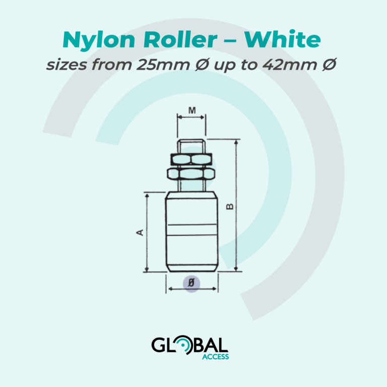 Nylon Roller – White – Sizes from 25mm Ø up to 42mm Ø