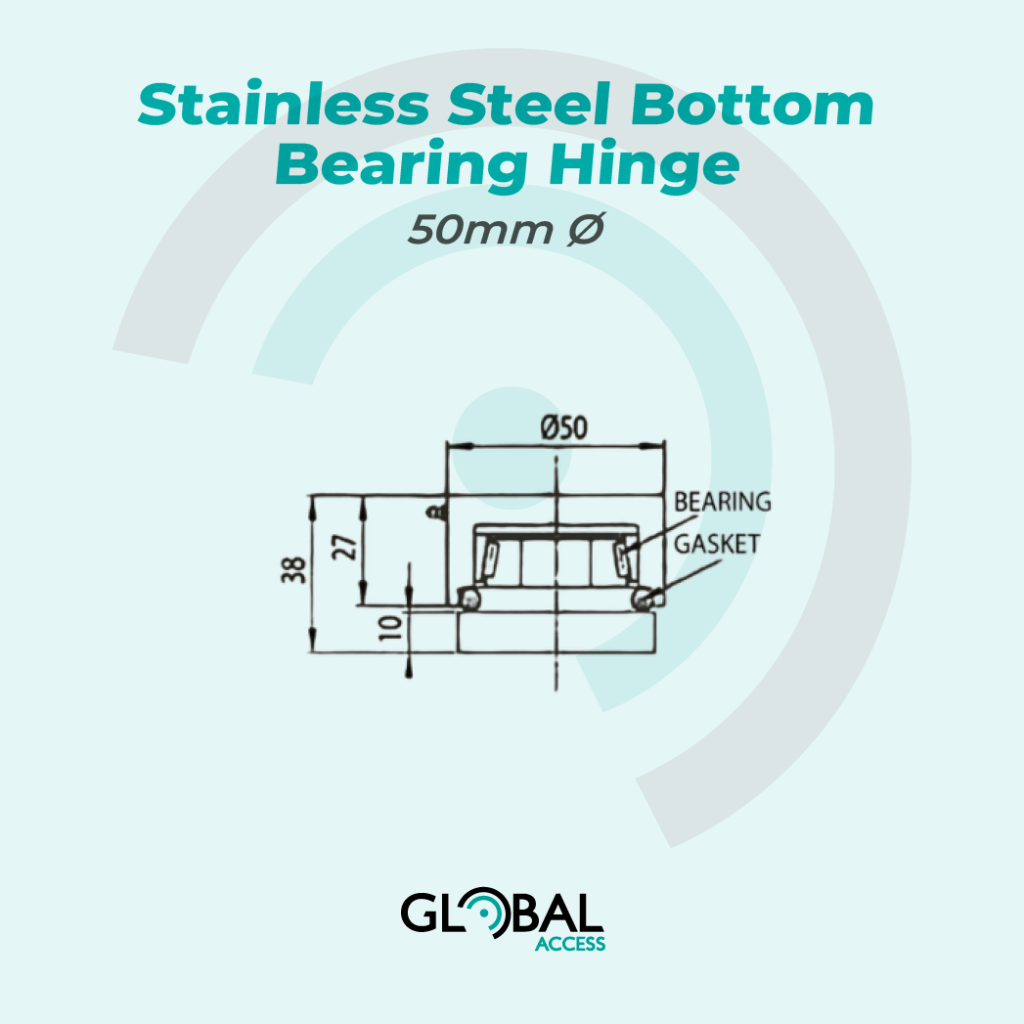Stainless Steel Bottom Bearing Hinge 50mm Ø