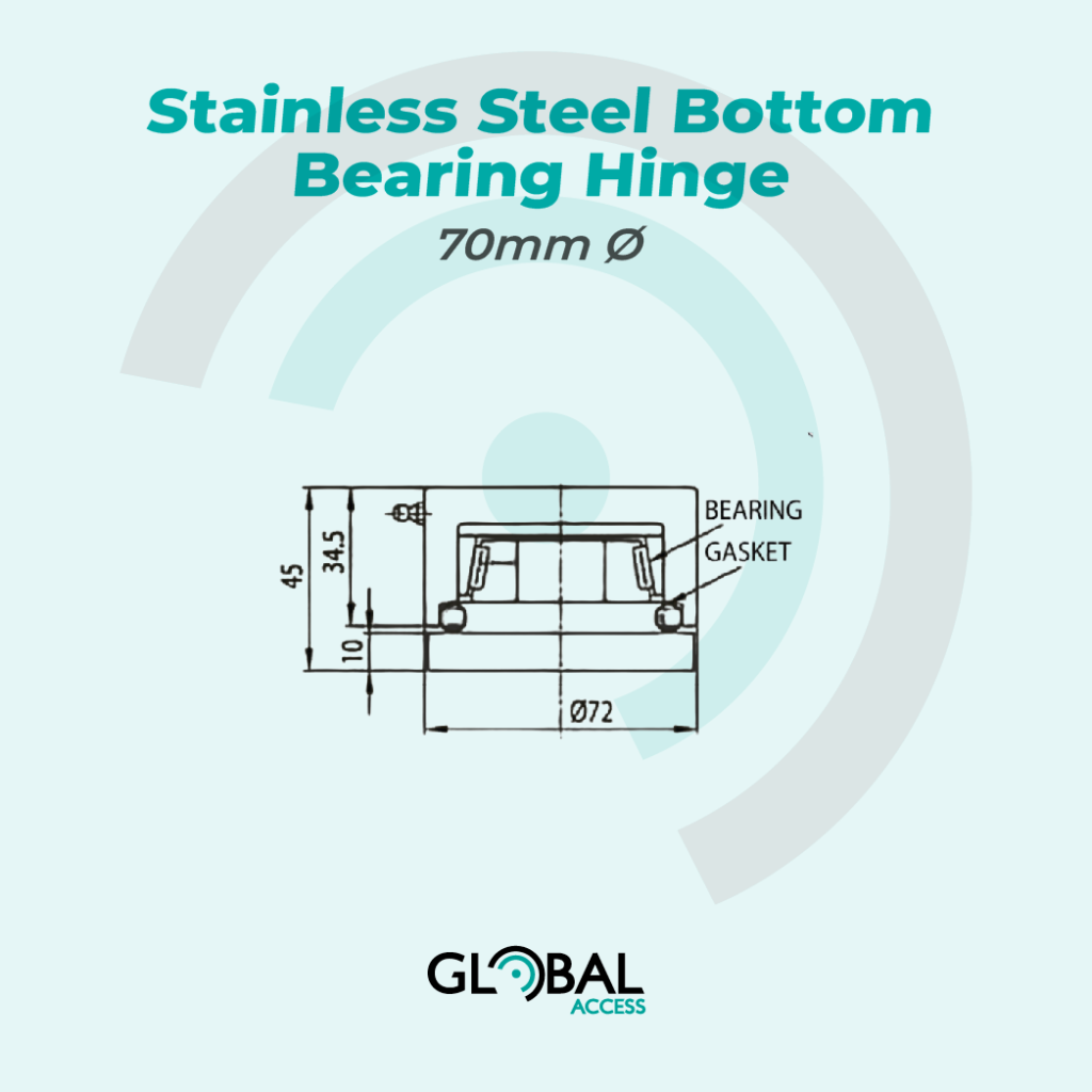 Stainless Steel Bottom Bearing Hinge 70mm Ø