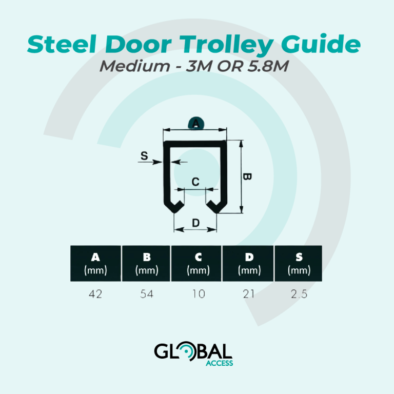 Steel Door Trolley Guide - Medium - 3M OR 5