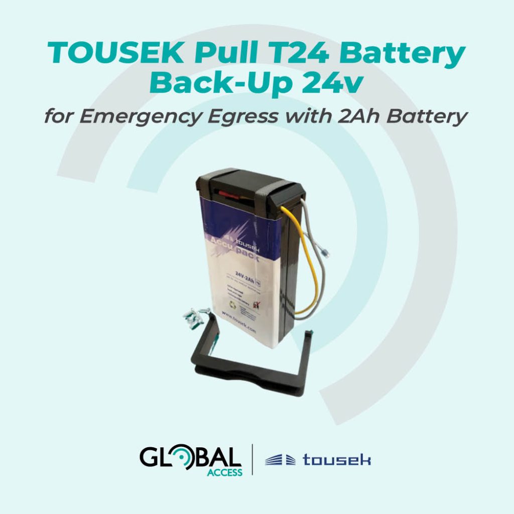 TOUSEK Pull T24 Battery Back-Up 24v for Emergency Egress with 2Ah Battery
