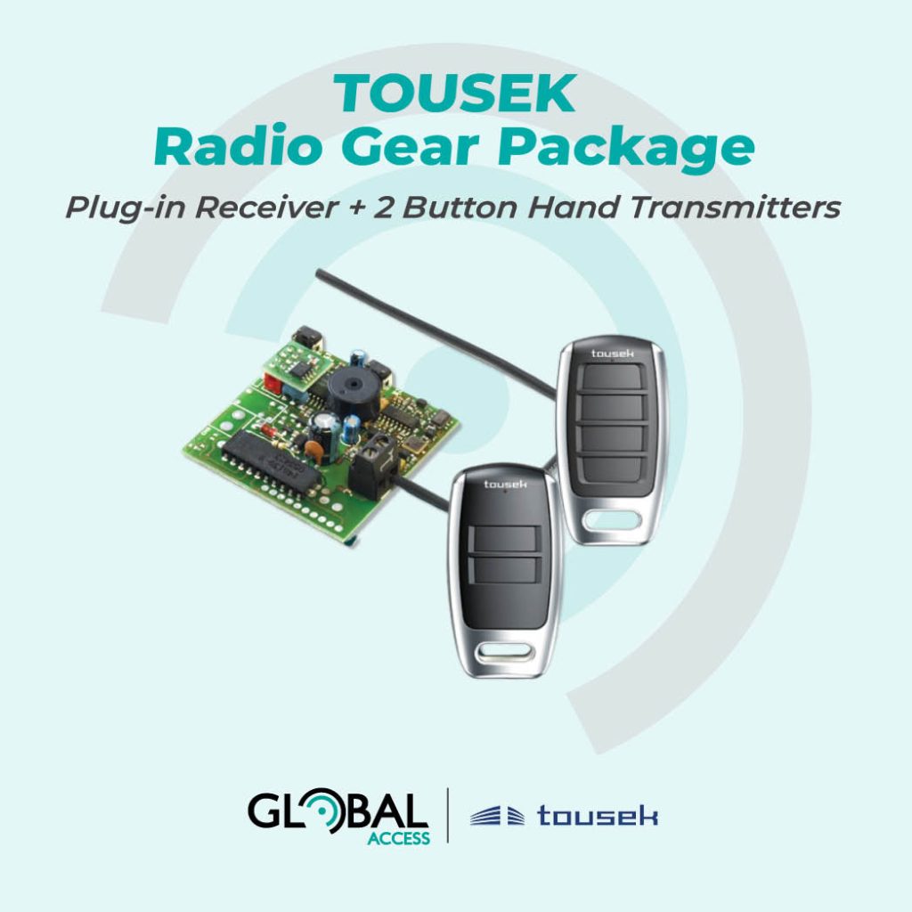 TOUSEK Radio Gear Package Plug-in Receiver + 2 Button Hand Transmitters2