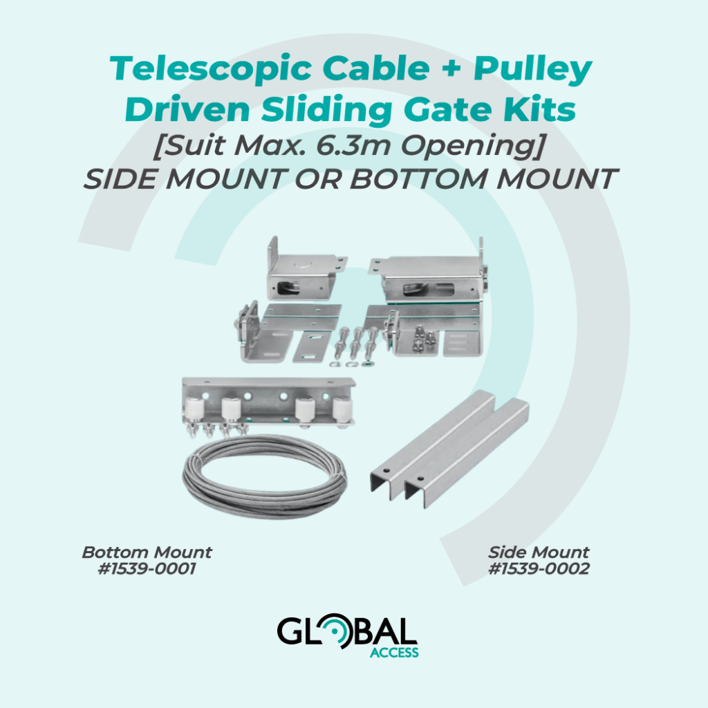 Telescopic Cable + Pulley Driven Sliding Gate Kits