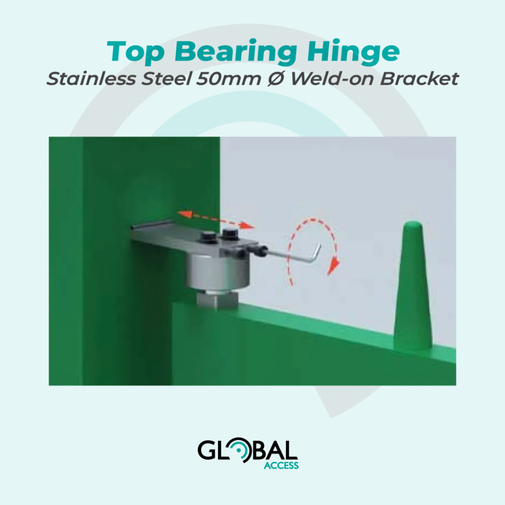 Top Bearing Hinge – Stainless Steel 50mm Ø Weld-on Bracket