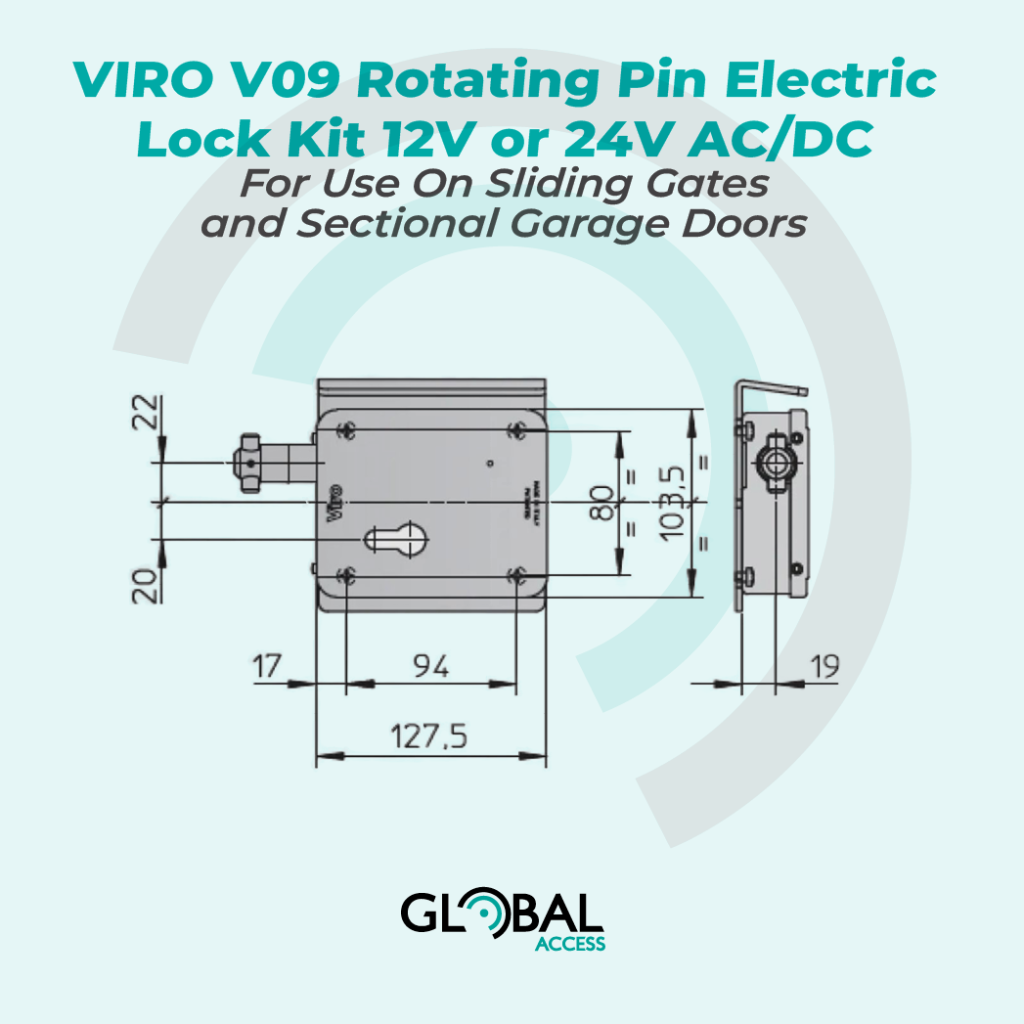 VIRO V09 Rotating Pin Electric Lock Kit 12V