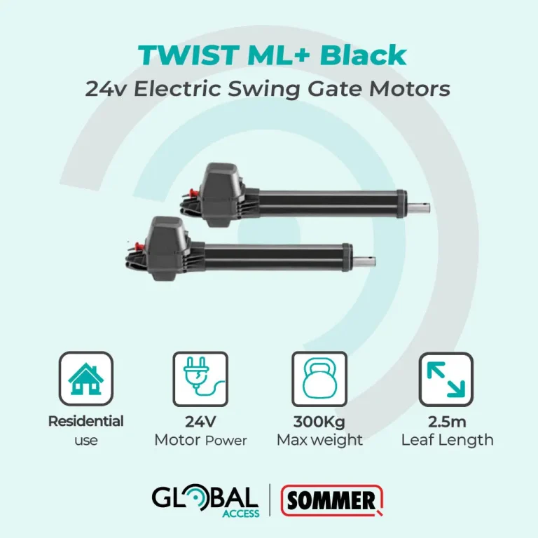 SOMMER TWIST ML+ Black 24v Swing Gate Operator