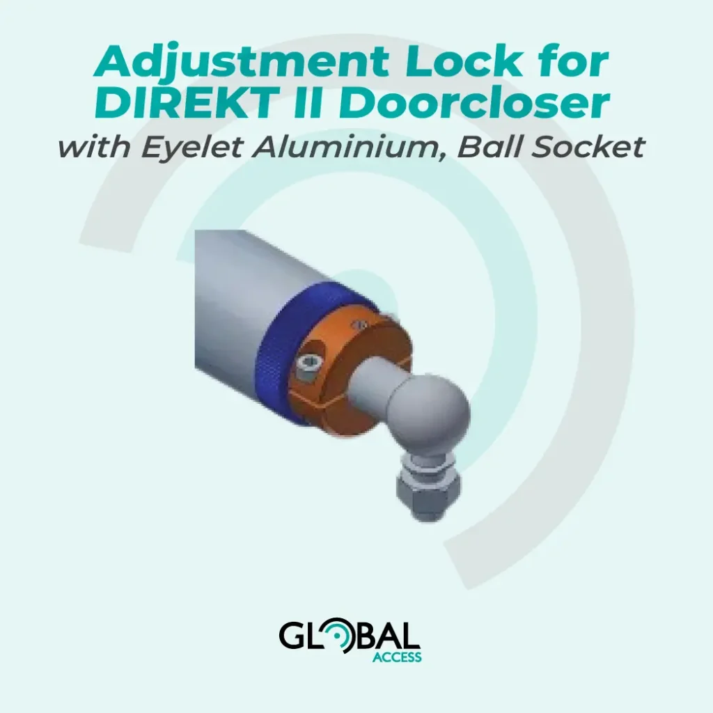 Door Closer - Adjustment Lock for DIREKT II Doorcloser with Eyelet Aluminium, Ball Socket
