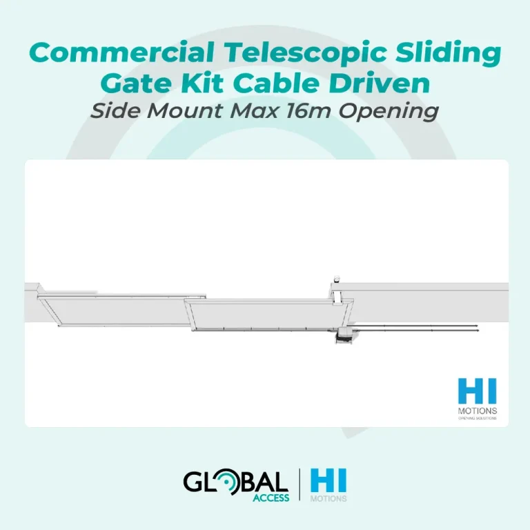 Hi Motions Commercial Telescopic Sliding Gate Kit Cable Driven Side Mount Max 16m Opening 2