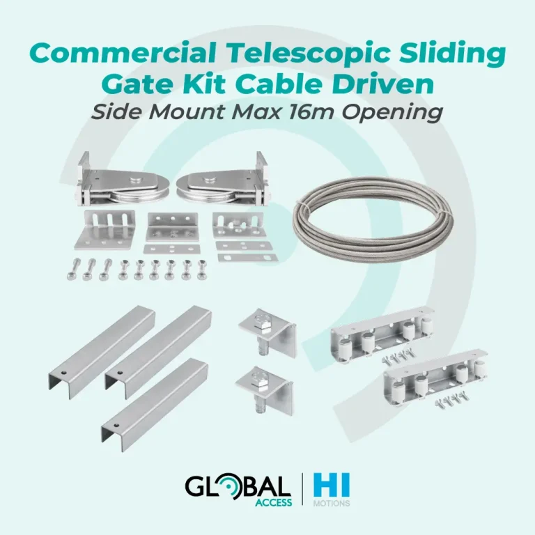 Hi Motions Commercial Telescopic Sliding Gate Kit Cable Driven Side Mount Max 16m Opening 2