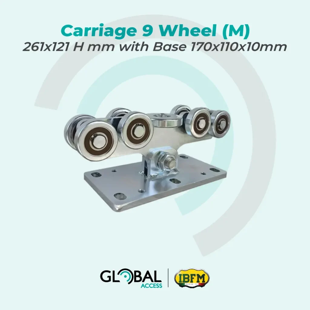 IBFM - Carriage 9 Wheel (M) 261x110mm with Base 170x110x10mm To suit 60x60mm Guide