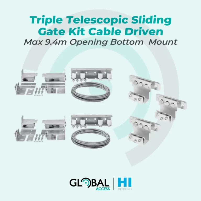 Hi Motions Triple Telescopic Sliding Gate Kit - Cable Driven - Bottom Mount - Max. 9