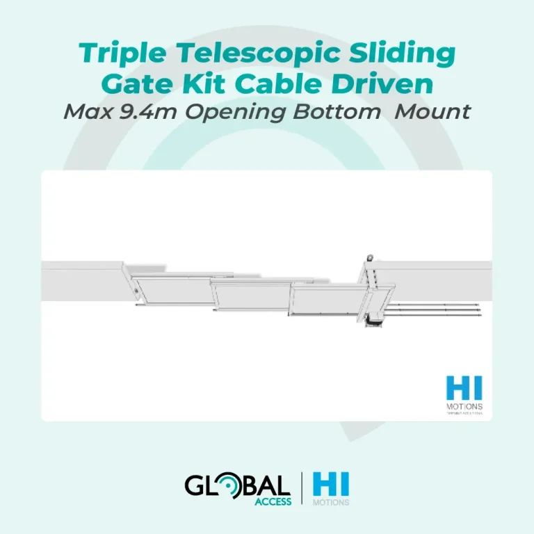 Hi Motions Triple Telescopic Sliding Gate Kit - Cable Driven - Bottom Mount - Max. 9