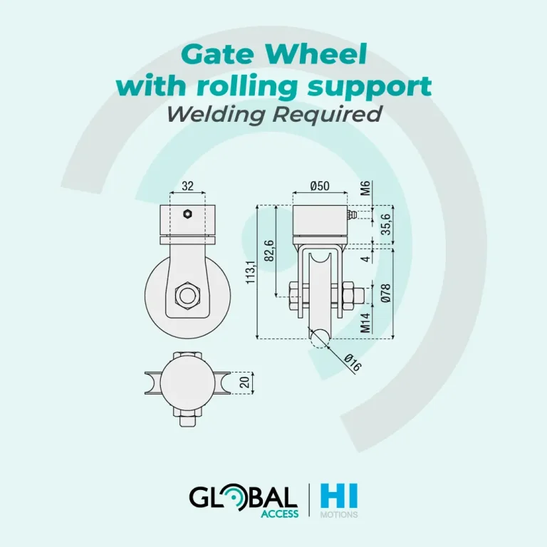Hi Motions Gate Wheel with rolling support - Welding Required