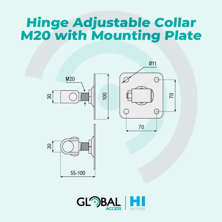 Hinge Adjustable Collar M20 with Mounting Plate