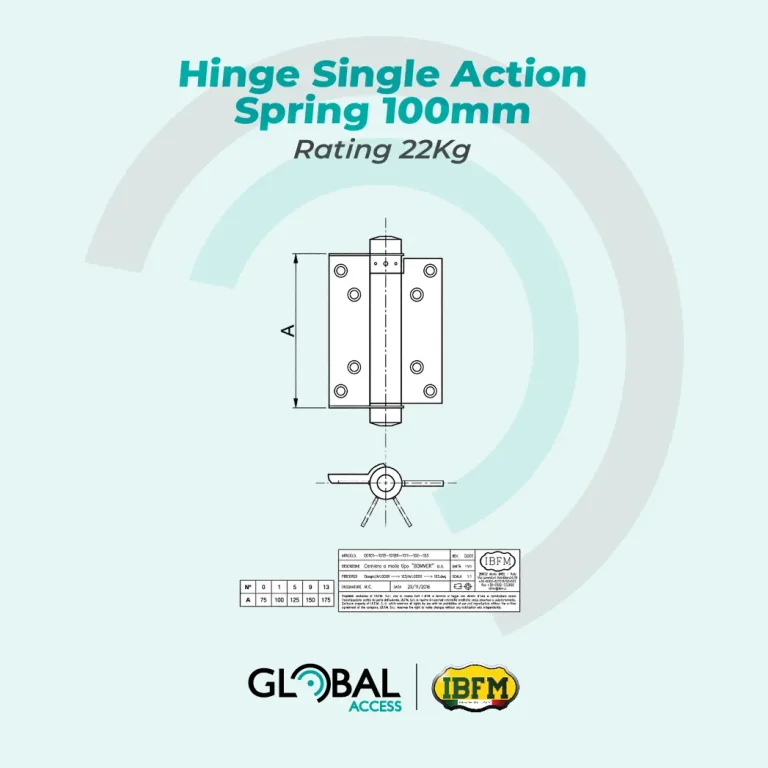 IBFM Hinge Single Action Spring 100mm - Rating 22Kg