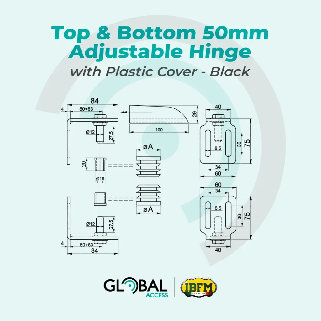 IBFM Top & Bottom 50mm Adjustable Hinge