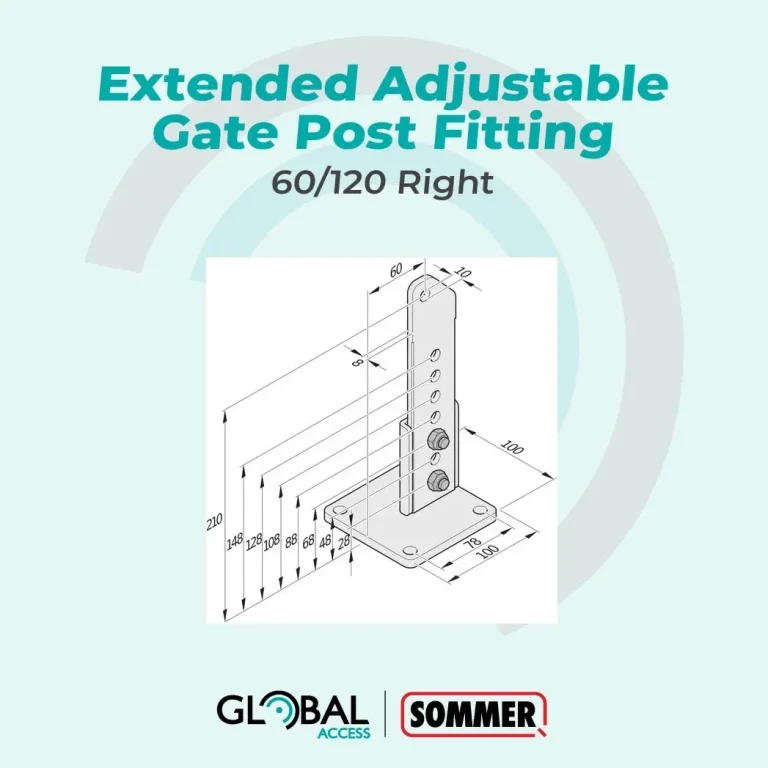 SOMMER Extended Adjustable Gate Post Fitting 60-120 Right